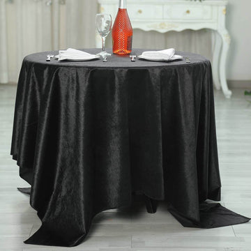 Experience the Luxurious Beauty of the Black Premium Soft Velvet Table Overlay