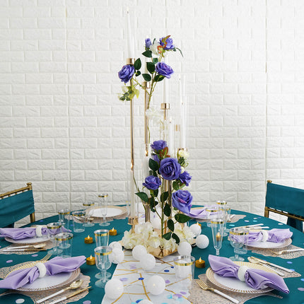 Exhibit Style with Our Unique Teal & Lavender Tablescape