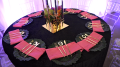Tropical glam table setting