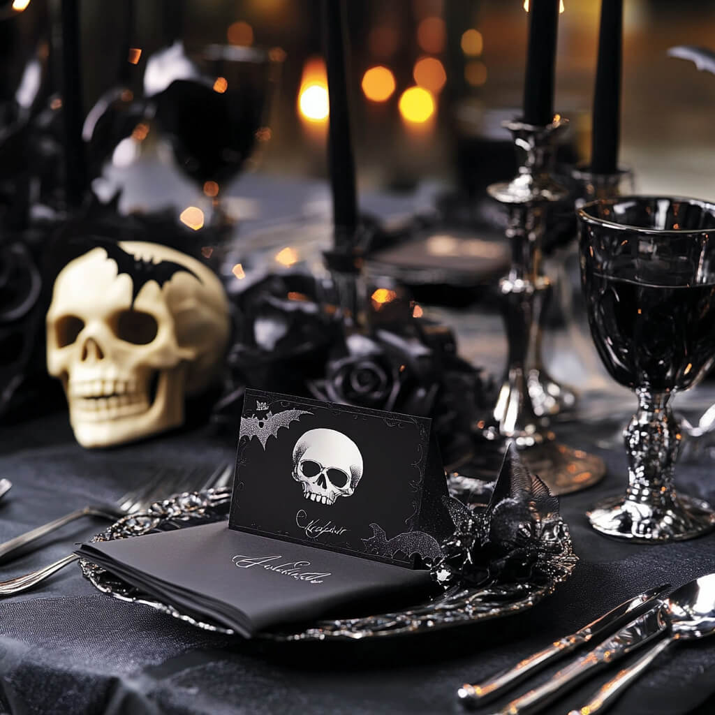 All Black Party Decorations Event For Halloween
