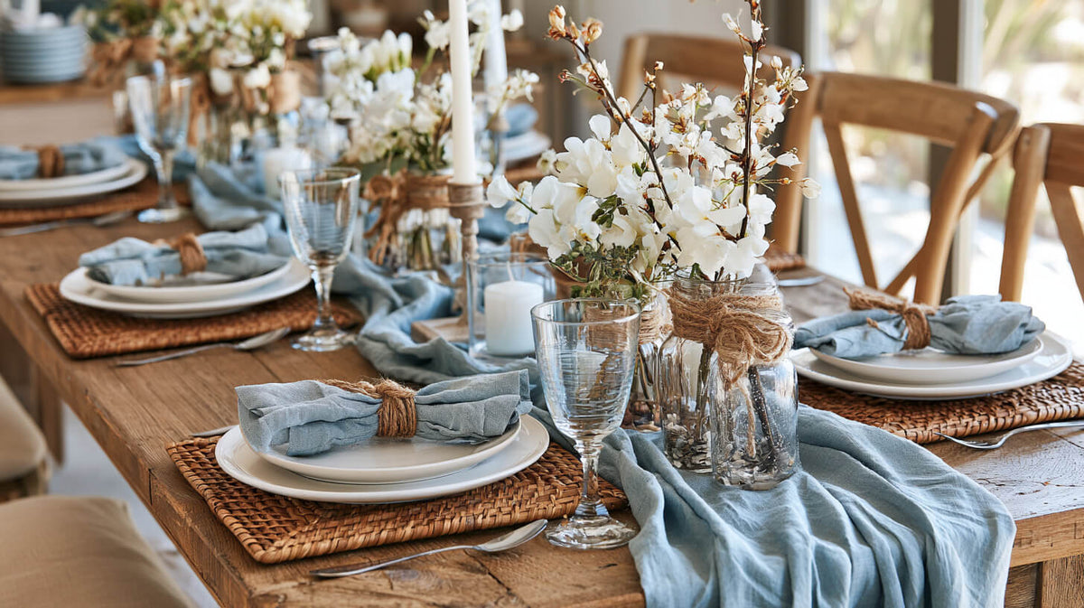 Coastal Dinner Party Ideas: How to Style a Blue and White Tablescape