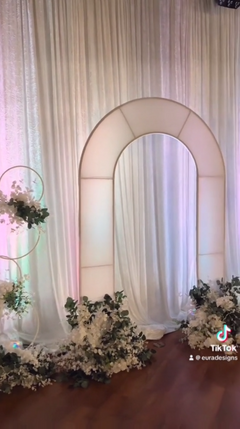 Simple DIY wedding backdrop setup