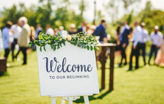 Wedding welcome sign post