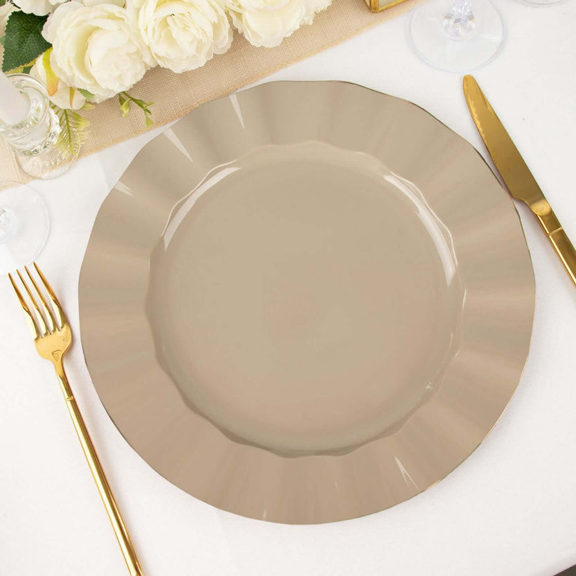 Plastic Round Ruffled Dinner Plates 11