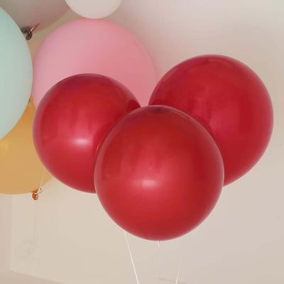 10 Pack Matte Pastel Burgundy Helium or Air Latex Party Balloons 18"