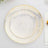 Elegant gold-accented decorative plate with a unique line pattern.