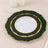 Elegant green and white decorative plates stacked together.