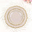 Elegant stacked plates with gold trim on decorative charger