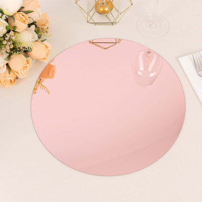 10-Pack Acrylic Charger Plates 13" Round Rose Gold Mirror - Lightweight Dining Plates