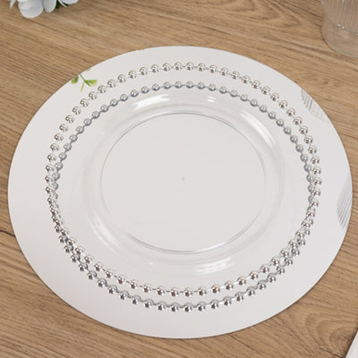 10-Pack Acrylic Mirror Tray 10" Round Silver Circle Candle Plate - Decorative Centerpiece Bases