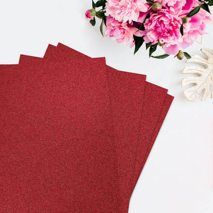 10 Pack Burgundy Self-Adhesive Glitter DIY Craft Foam Sheets 12"x10"