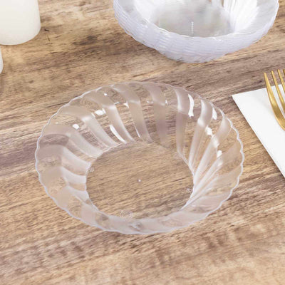 10-Pack Hard Plastic Fruit Bowls 5oz Clear Flared Design - Disposable Ice Cream and Yogurt Bowls
