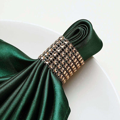 10 Pack Diamond Rhinestone Napkin Rings Antique Gold - Velcro Brooch Buckle for Chair Sashes