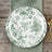 10-Pack French Toile Plastic Dinner Plates – Sage Green & White Floral, 10\" Round Party Plates