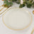 Elegant textured plate with gold rim, perfect for dining decor.