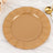 Brown scalloped dinner plate on marble surface