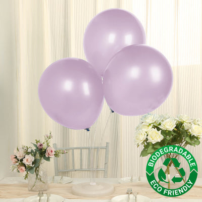 10 Pack Lavender Lilac Biodegradable Balloons, Eco-friendly Thickened Extra Strong Latex Helium Party Balloons - 18"