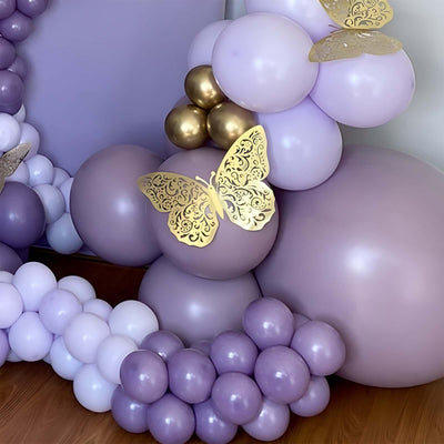 10 Pack Metallic Gold Foil Jumbo 3D Butterfly Wall Stickers, Disposable Paper Charger Placemats - 14"x20"