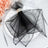 Black tulle napkin elegantly styled on a white plate for table setting.