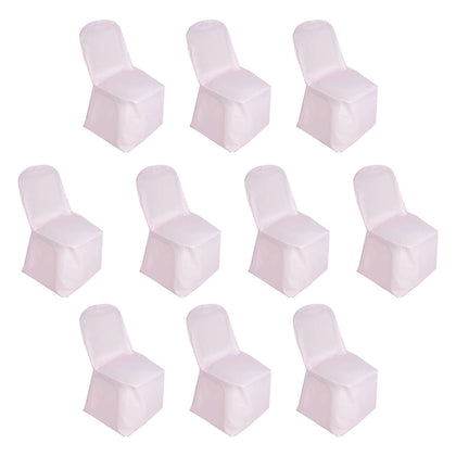 10 Pack Polyester Banquet Chair Covers Blush - Reusable Stain-Resistant Slipcovers