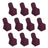 Set of 10 burgundy chair covers for events and celebrations.
