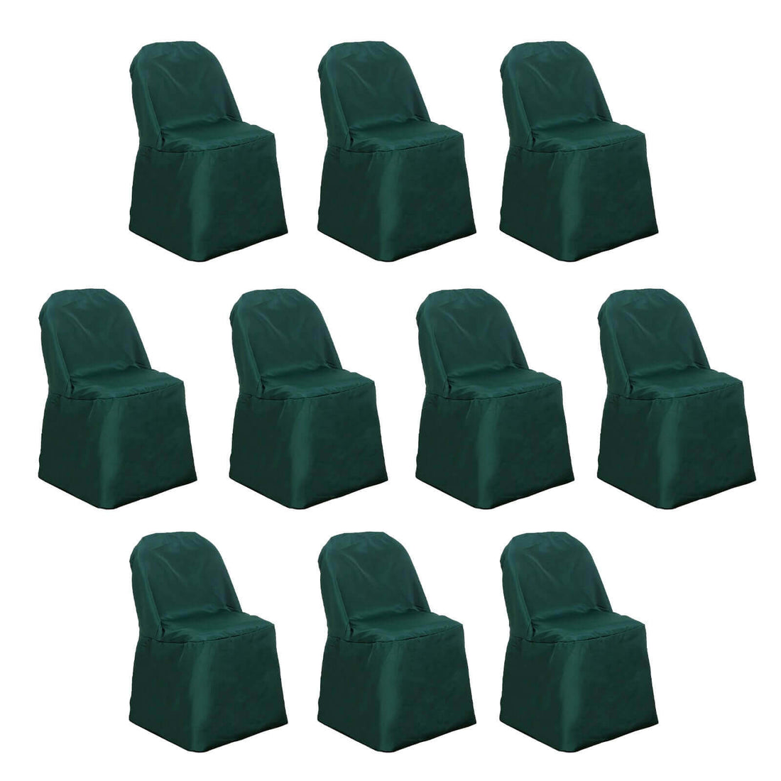 Set of 10 green chair covers for events and parties