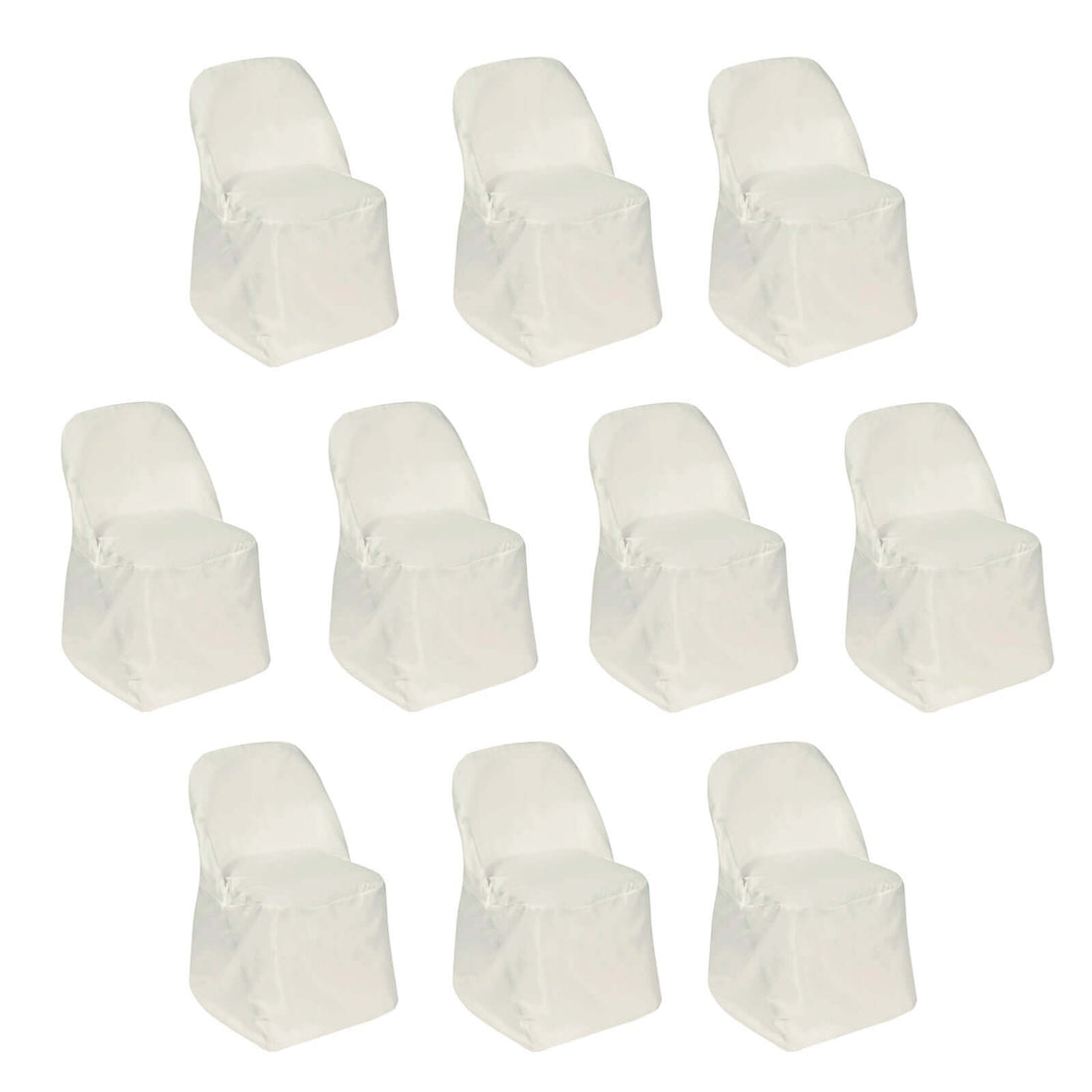 Set of 10 white chair covers for event decoration