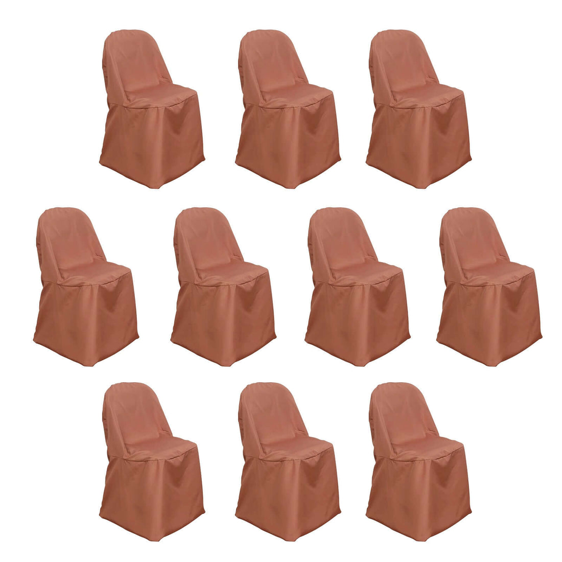 Set of 10 brown chair covers for events and parties