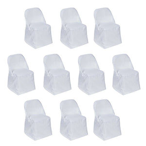 Set of 10 white chair covers for events and parties