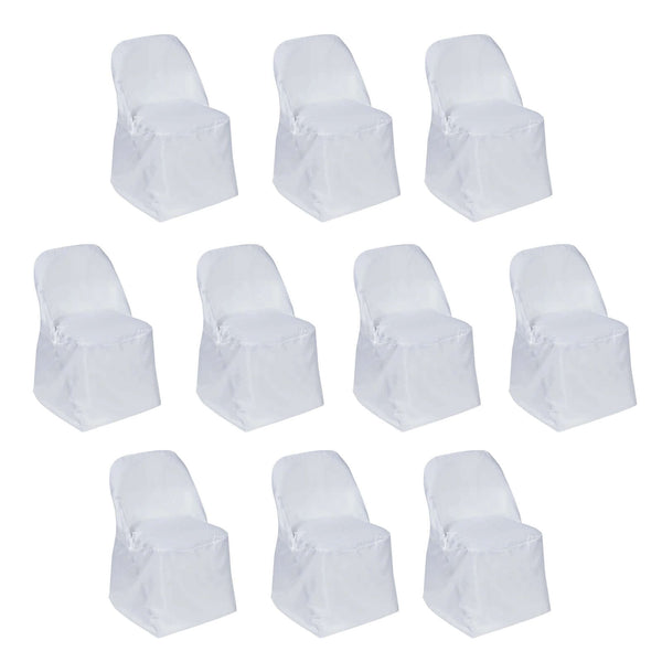 Set of 10 white chair covers for events and parties