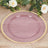 Purple glass plate with gold rim on a wooden surface.