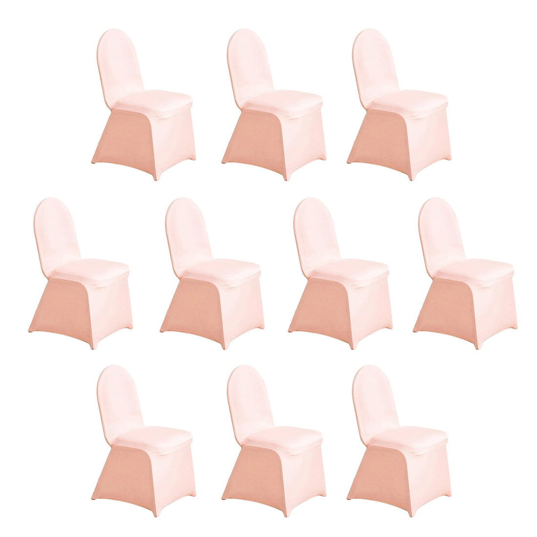 Set of 10 pink chair covers for weddings and events