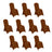 Set of 10 brown chair covers for events and banquets