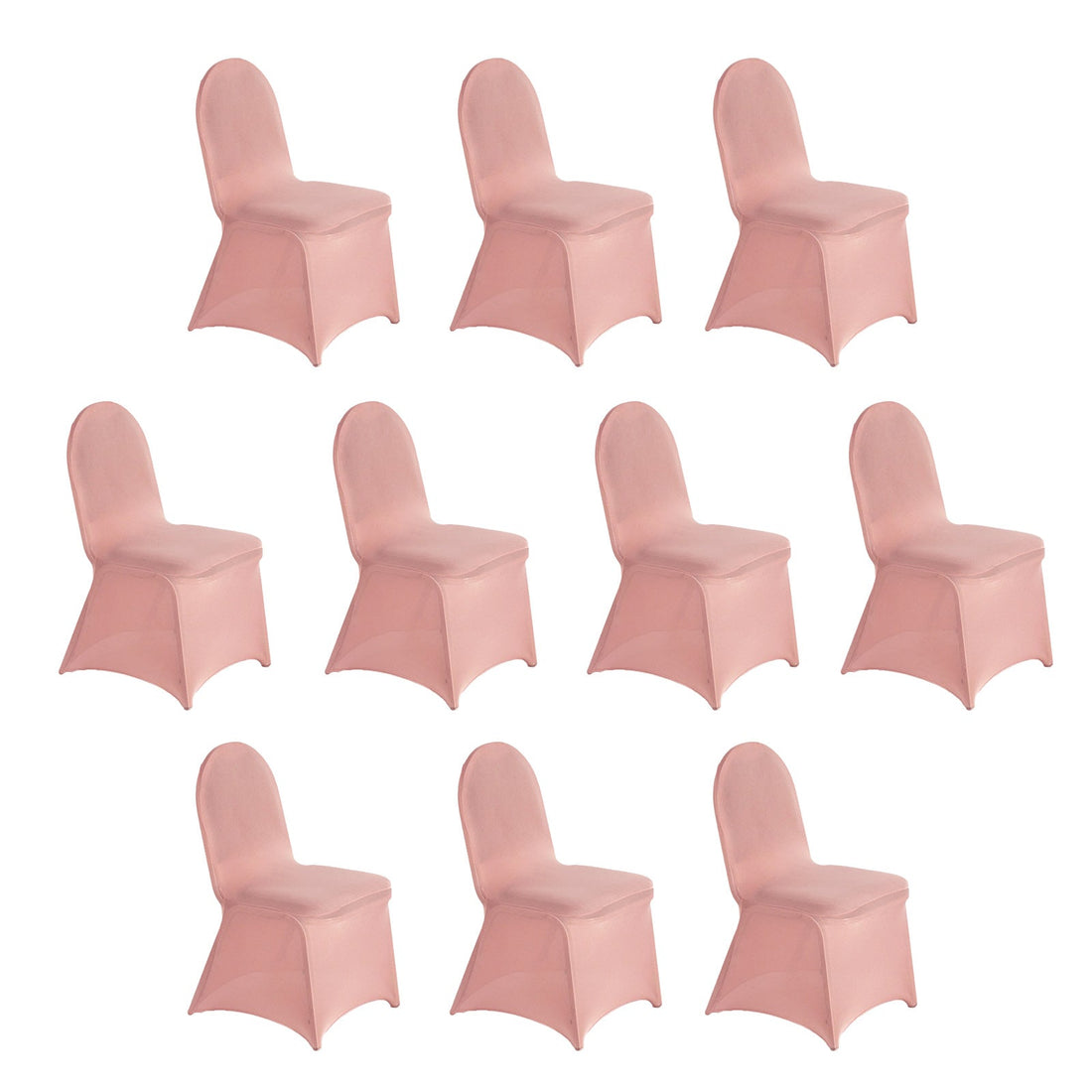 Set of 10 pink chair covers for events and parties