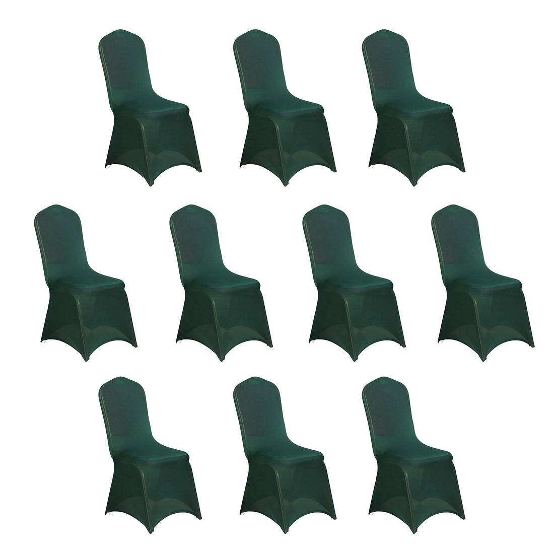 Set of 10 green chair covers for events or parties