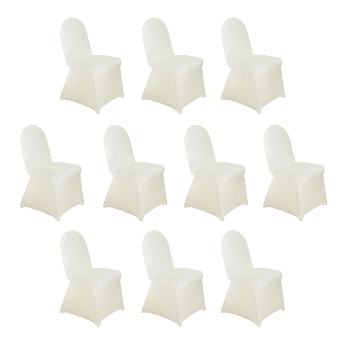 Set of 10 white chair covers for events and weddings
