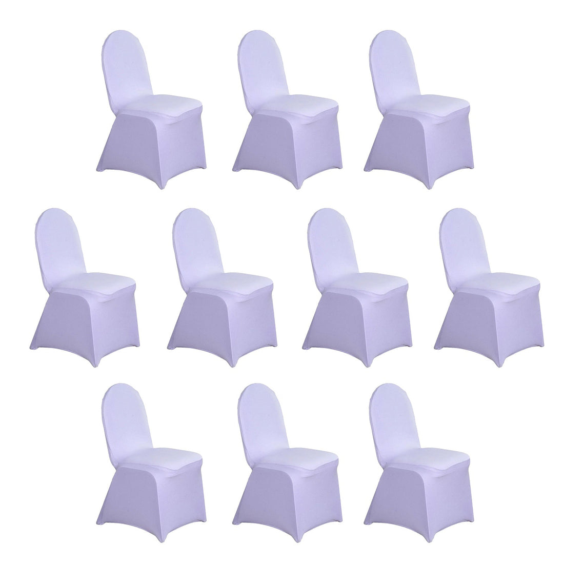 Set of 10 lavender chair covers for events and weddings