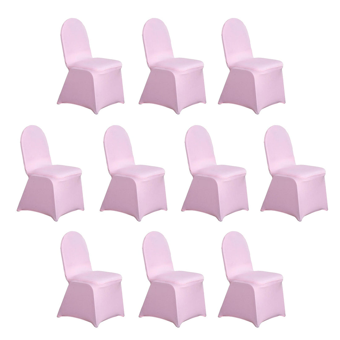Set of 10 pink chair covers for events and parties