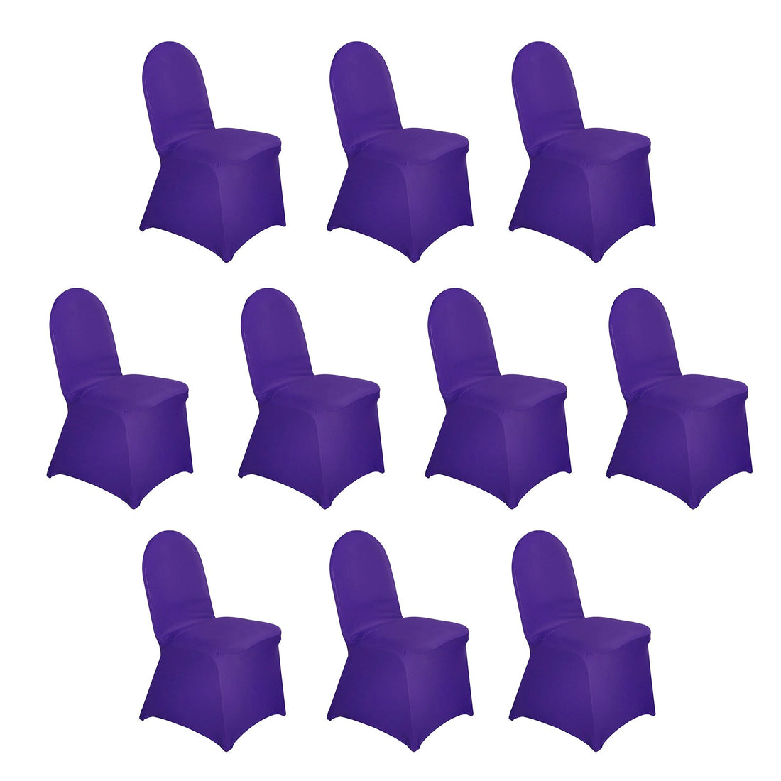 Set of 10 purple chair covers for events or celebrations