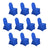 Ten blue chair covers displayed on a plain white background.