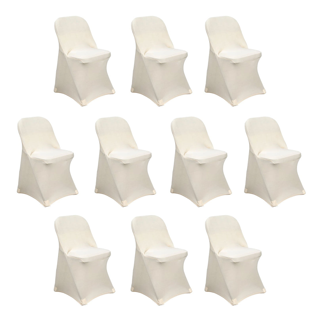 Set of 10 cream chair covers for events and decorations #whtbkgd