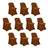 Set of 10 brown stretch chair covers for events and parties #whtbkgd