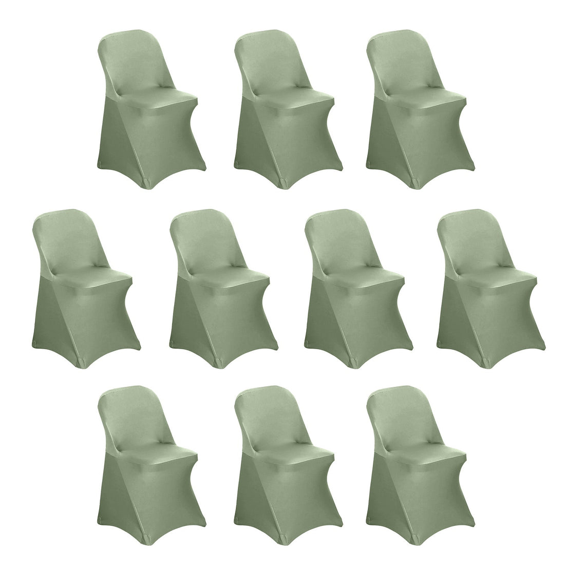 Set of 10 green chair covers on a white background #whtbkgd