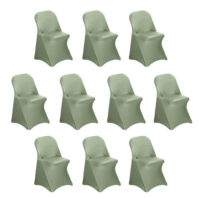 10 Pack Stretch Spandex Folding Chair Covers Dusty Sage Green - 160GSM Superior Durability with a Snug Fit Slipcovers