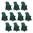 Set of 10 dark green folding chairs on a plain white background #whtbkgd