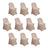 Set of 10 beige stretch chair covers for events and parties #whtbkgd
