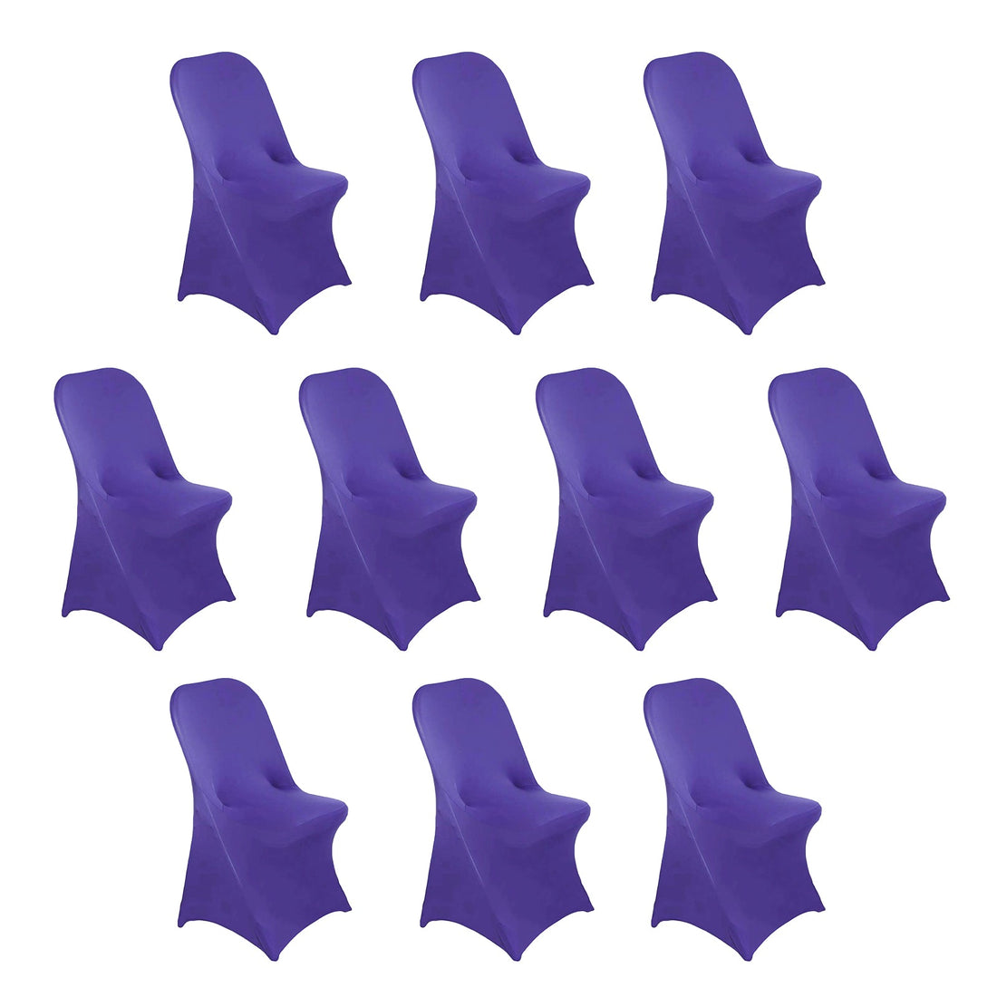 Set of 10 purple chair covers for events or parties #whtbkgd