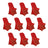 Set of ten red chairs on a white background. #whtbkgd