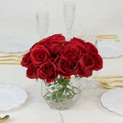 10 Pack Red Silk Rose Stems, 12" Artificial Flowers for Arrangements and Bouquets
