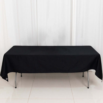 100% Cotton Rectangle Tablecloth 60"x102" Black Linen - Soft & Breathable Table Cover
